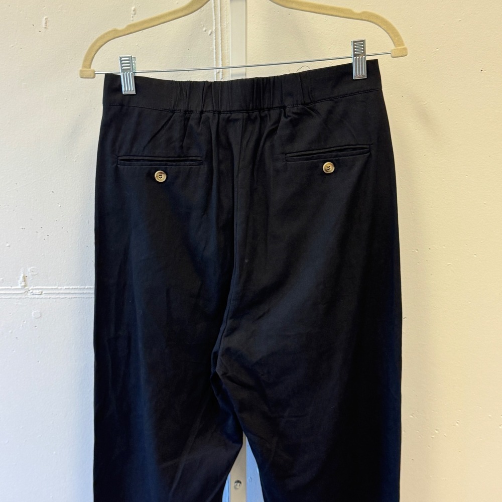 MABLE Black Pleated High Waist Crossover Tapered Cropped Pants MP6040 Small - Picture 5 of 8